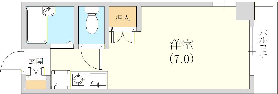 メゾンピアYUKYU(ワンルーム/1階)の間取り写真
