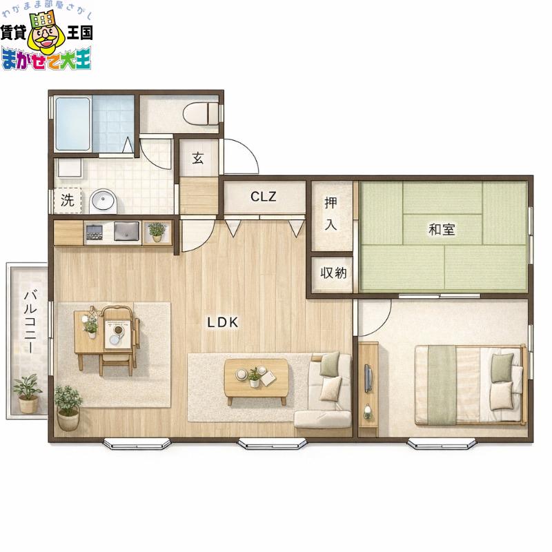 メゾンドジュンI(2LDK/2階)の間取り写真