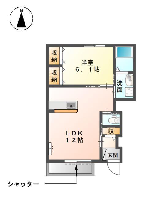 FELICEII(1LDK/1階)の間取り写真