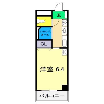 グランリーオ(1K/5階)の間取り写真