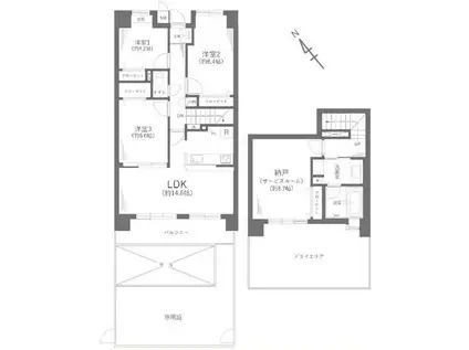 ドラゴンマンション橋本十弐番館(3SLK/1階)の間取り写真