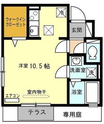 エストドミール(ワンルーム/1階)の間取り写真