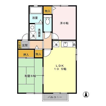 パティオ(2LDK/1階)の間取り写真