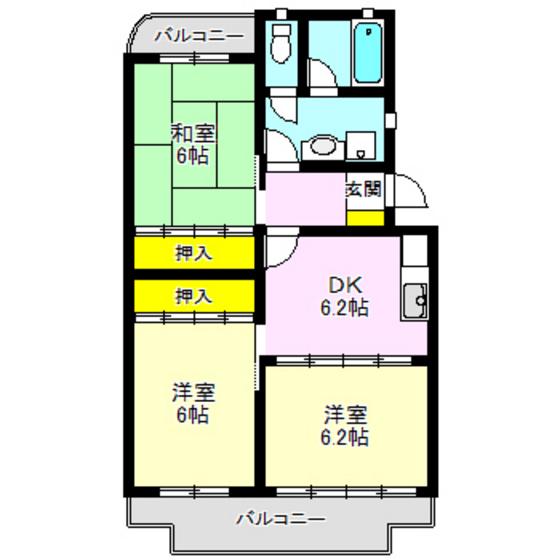 ファミールマンション(3DK/3階)の間取り写真