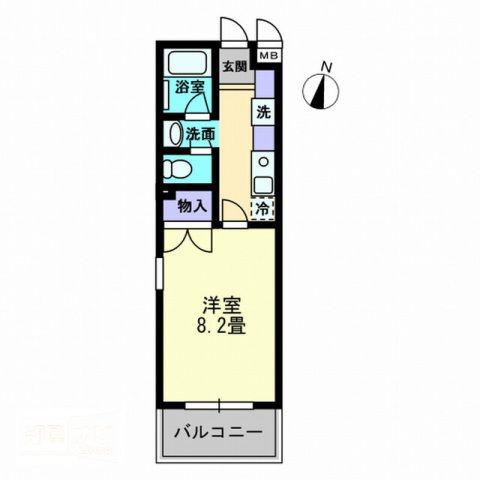 フォーシーズン錦町(1K/1階)の間取り写真