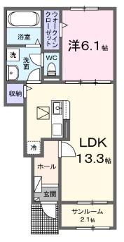 エトワール・片島(1LDK/1階)の間取り写真