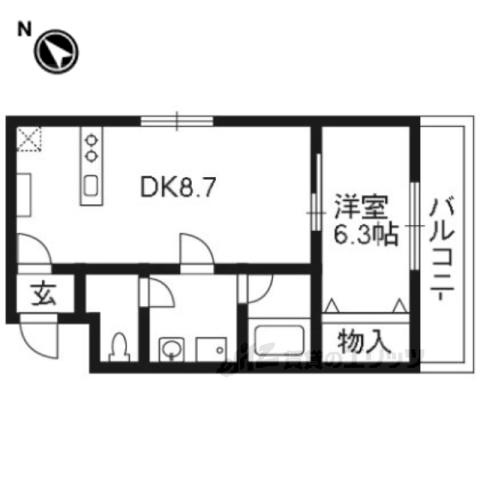 シャルレ12番館(1LDK/3階)の間取り写真