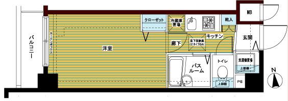 フェニックス落合公園(1K/2階)の間取り写真