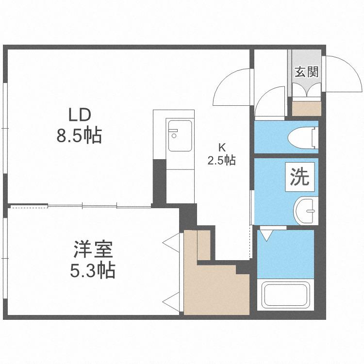 ティラミス(1LDK/4階)の間取り写真