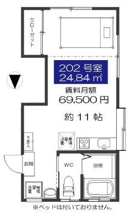 咸宜荘(ワンルーム/2階)の間取り写真