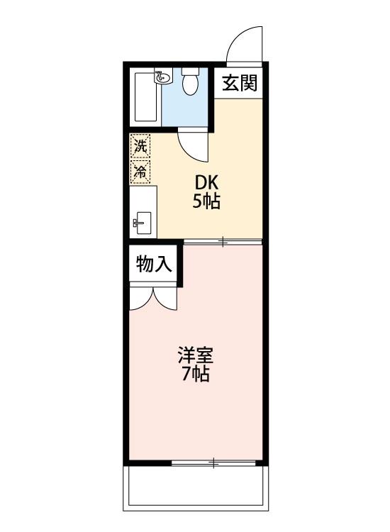 グリーンガーデン(1DK/1階)の間取り写真