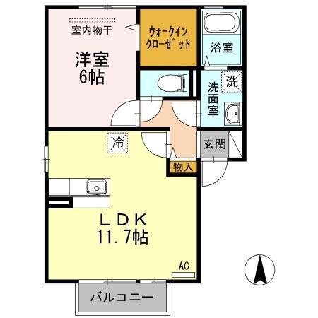 メゾン・ド・TERRA(1LDK/2階)の間取り写真