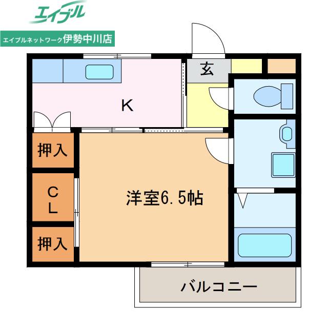 プレジール(1K/2階)の間取り写真