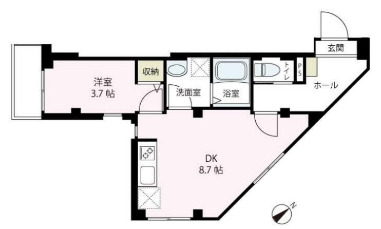 HARENO VILLA(1LDK/3階)の間取り写真