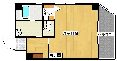 エミール大町(ワンルーム/2階)の間取り写真