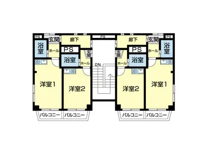 アイゼル石巻I(ワンルーム/2階)の間取り写真