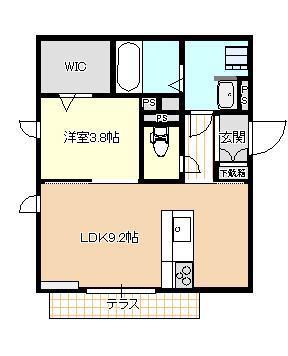 ソアヴィータ新山口(1LDK/3階)の間取り写真