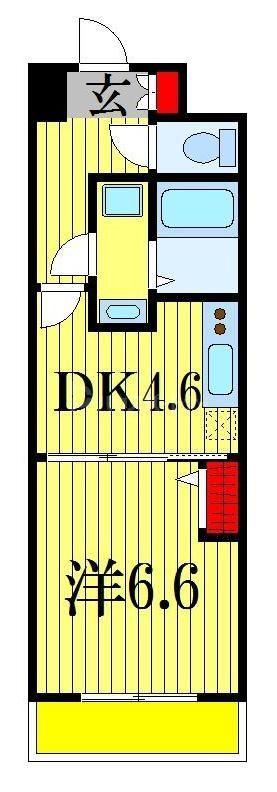 エスポワール(1DK/3階)の間取り写真
