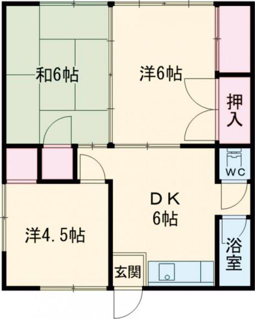 入地グリーンハイツ(3DK/2階)の間取り写真