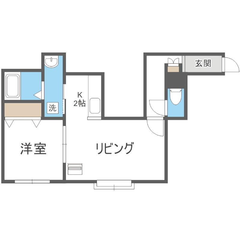 アルファイン南郷(1LDK/2階)の間取り写真