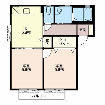 ポラリス・ハイム(2K/2階)の間取り写真