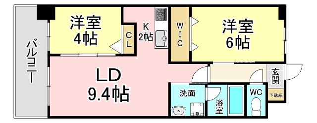 コンダクトレジデンスTOKURIKI(2LDK/2階)の間取り写真