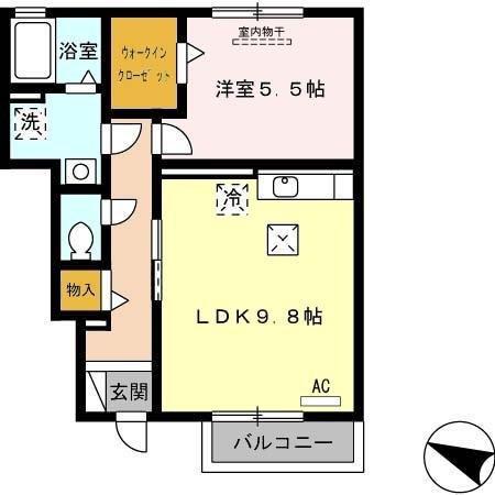 セレッソ(1LDK/1階)の間取り写真