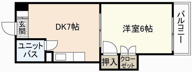 第3若宮ビル(1DK/3階)の間取り写真