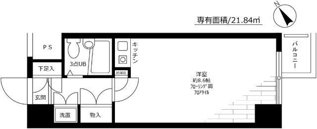 ストーク東池袋(ワンルーム/5階)の間取り写真