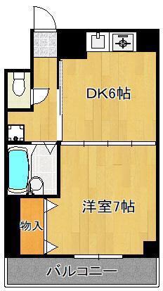 オアシス門司港(1K/4階)の間取り写真