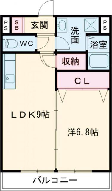 メゾンドポラリス(1LDK/2階)の間取り写真