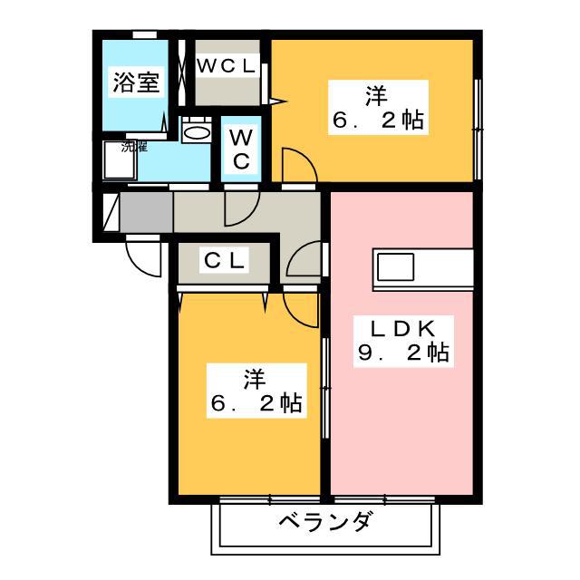 グランフォルム A(2LDK/2階)の間取り写真