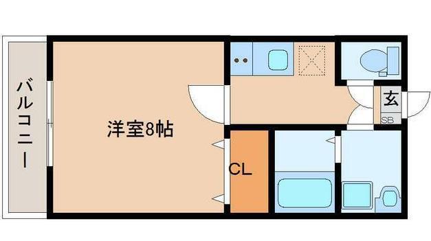 リヒトハイム中倉(1K/1階)の間取り写真