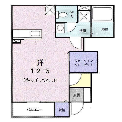 プロスパリティM.J(ワンルーム/1階)の間取り写真
