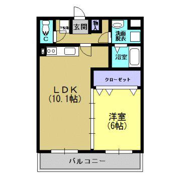 スチューシーMS”(1LDK/3階)の間取り写真
