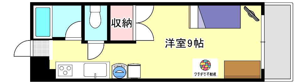 エントピア荒田(ワンルーム/3階)の間取り写真