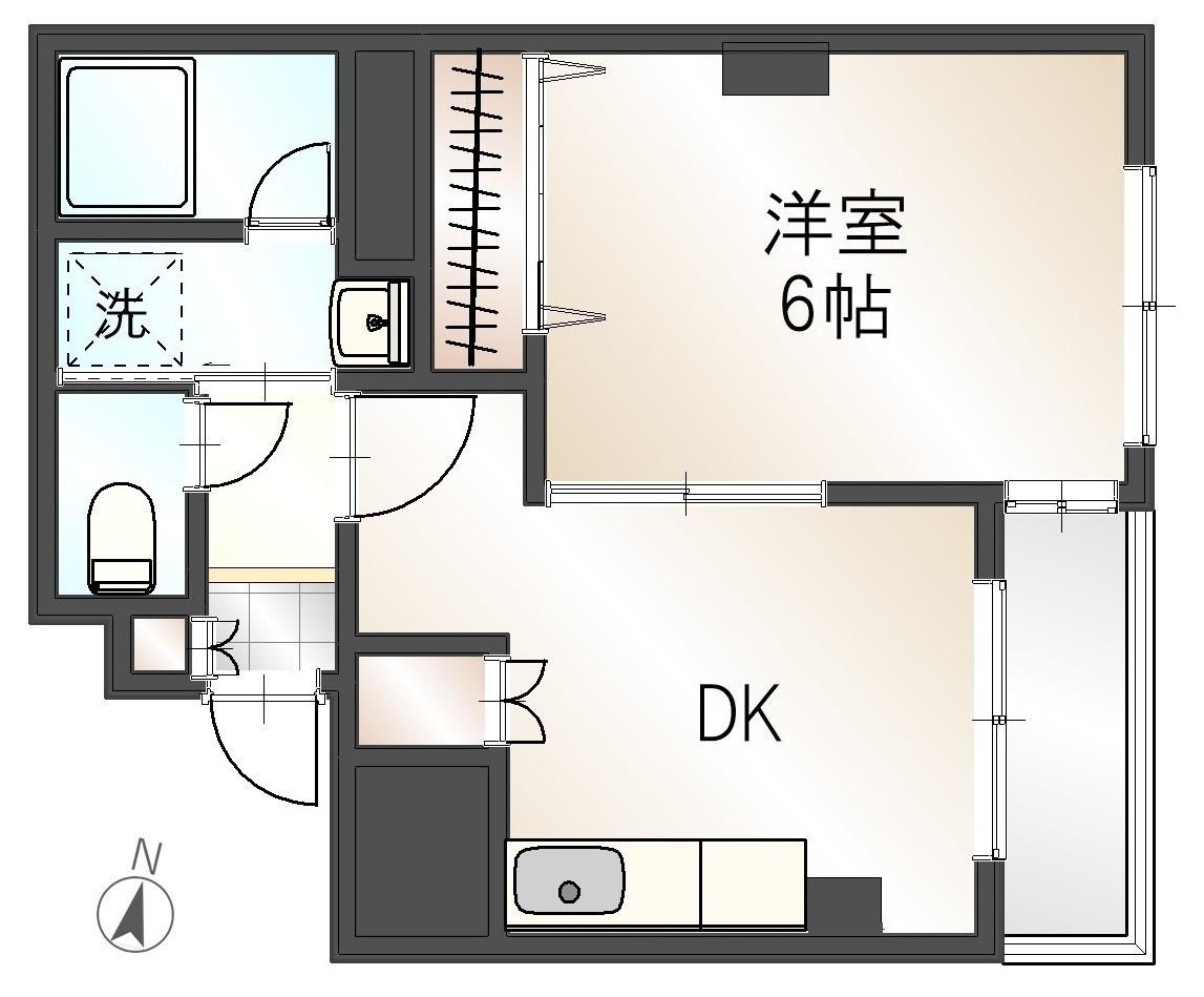 本橋寿町ビル(1DK/4階)の間取り写真