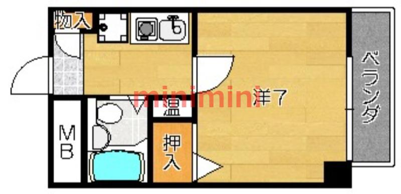 F.J.GENEROUS8TH(ワンルーム/3階)の間取り写真