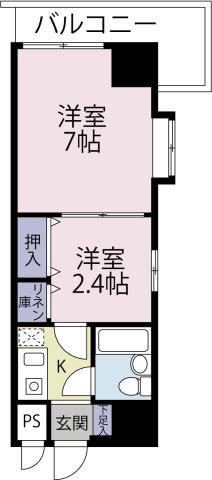 ダイアパレス佐古三番町(2K/13階)の間取り写真