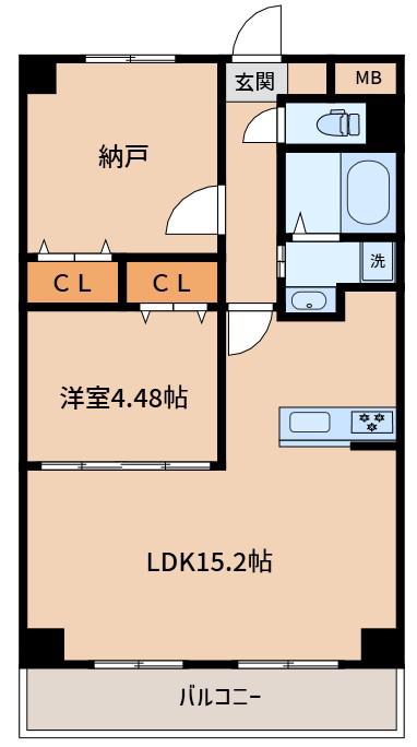 GROOVE豊中レジデンス(1SLDK/5階)の間取り写真