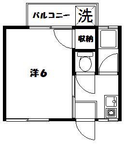 モンフレール(1K/2階)の間取り写真