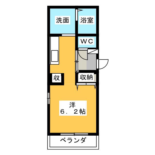 グラントータス川辺町(ワンルーム/4階)の間取り写真