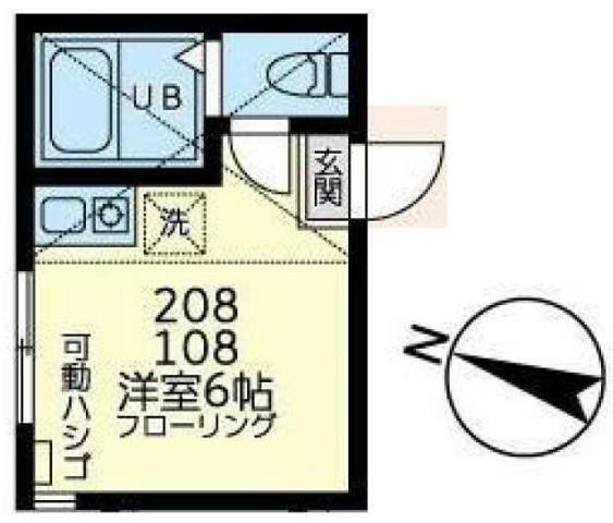 ユナイト丸山アプリコットパフェ(ワンルーム/2階)の間取り写真