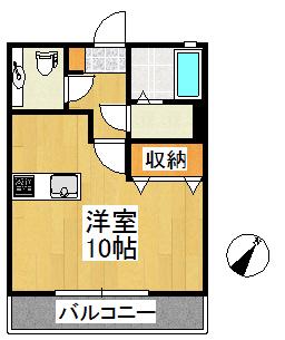 ラヴニール中央(ワンルーム/2階)の間取り写真