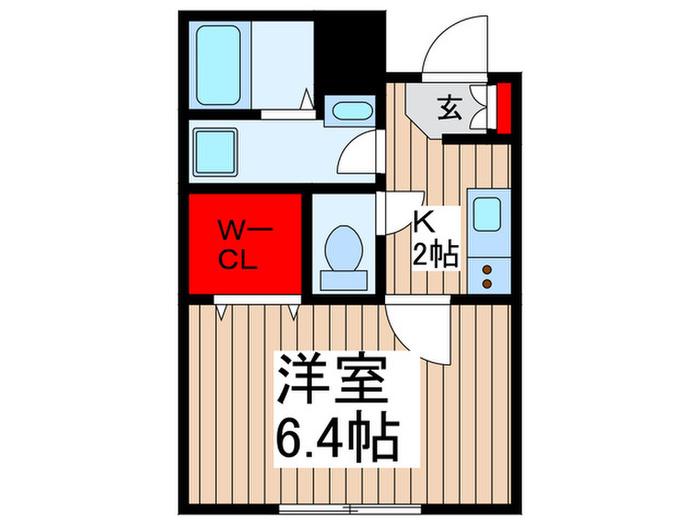 FOSSETTE南浦和(1K/3階)の間取り写真