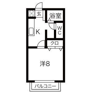 サン・FRIENDS赤塚(1K/1階)の間取り写真