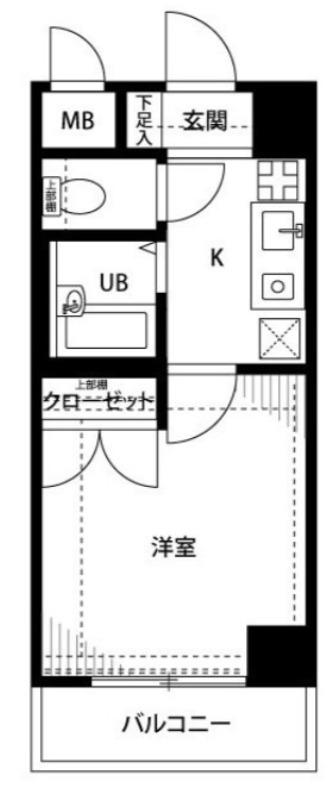 プレール天王洲アイル(1K/3階)の間取り写真