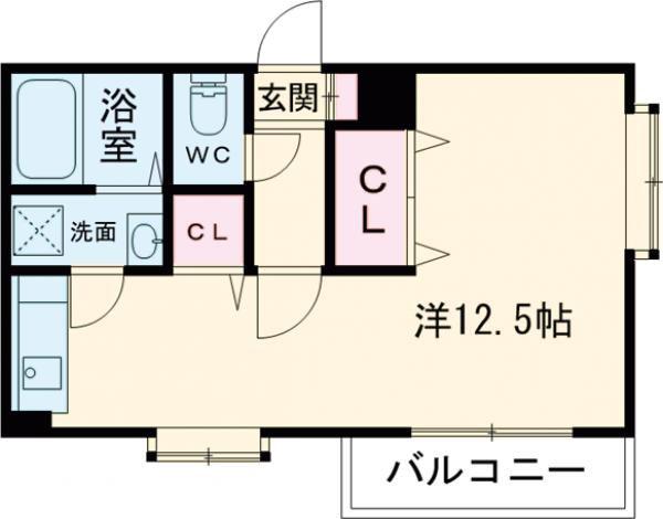 パレス東洋神戸3号(1K/6階)の間取り写真