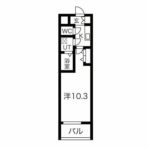 THE MUSIC COURT(1K/6階)の間取り写真