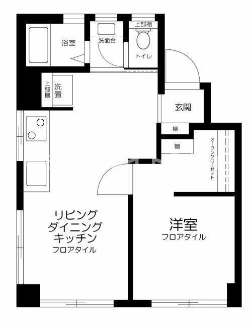 小林ビル(1LDK/3階)の間取り写真